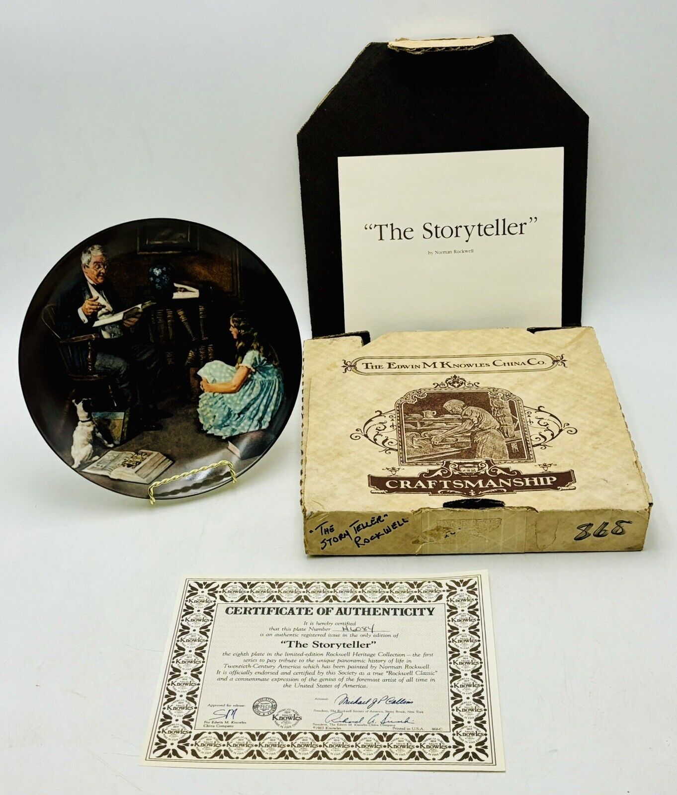 Norman Rockwell The Storyteller Collector’s Plate Edwin M. Knowles China Co.