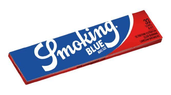 25 Smoking Blue Ultra Thin True King Size Rolling Papers Packs (33 Leaves/Pack)