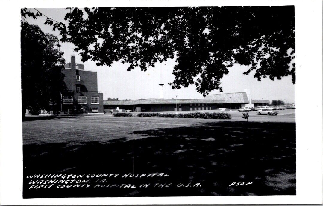 Real Photo Postcard Washington County Hospital in Washington, Iowa