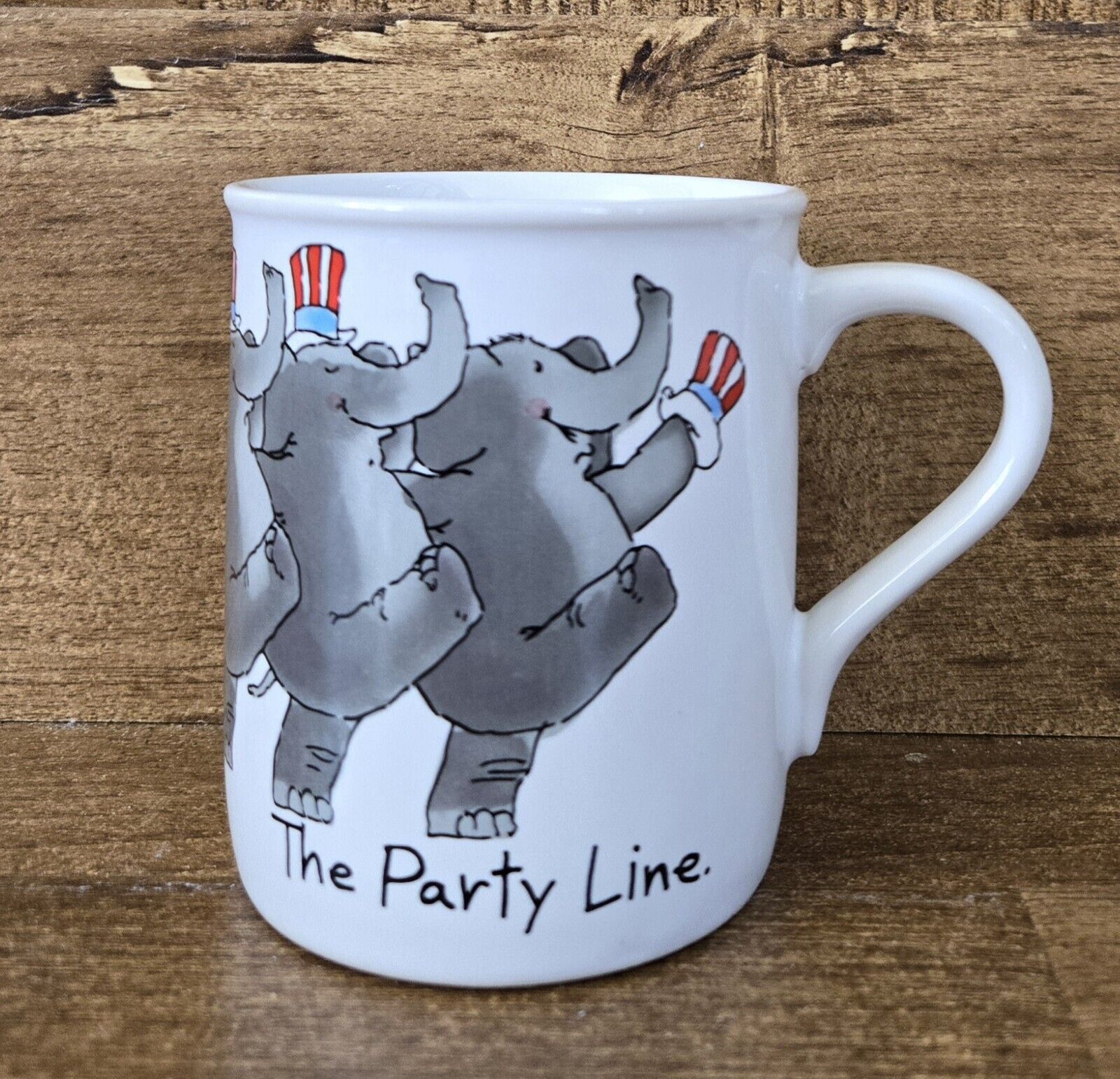 Vintage 1987 Dakin Coffee Mug The Party Line Elephant Cup 10oz Japan