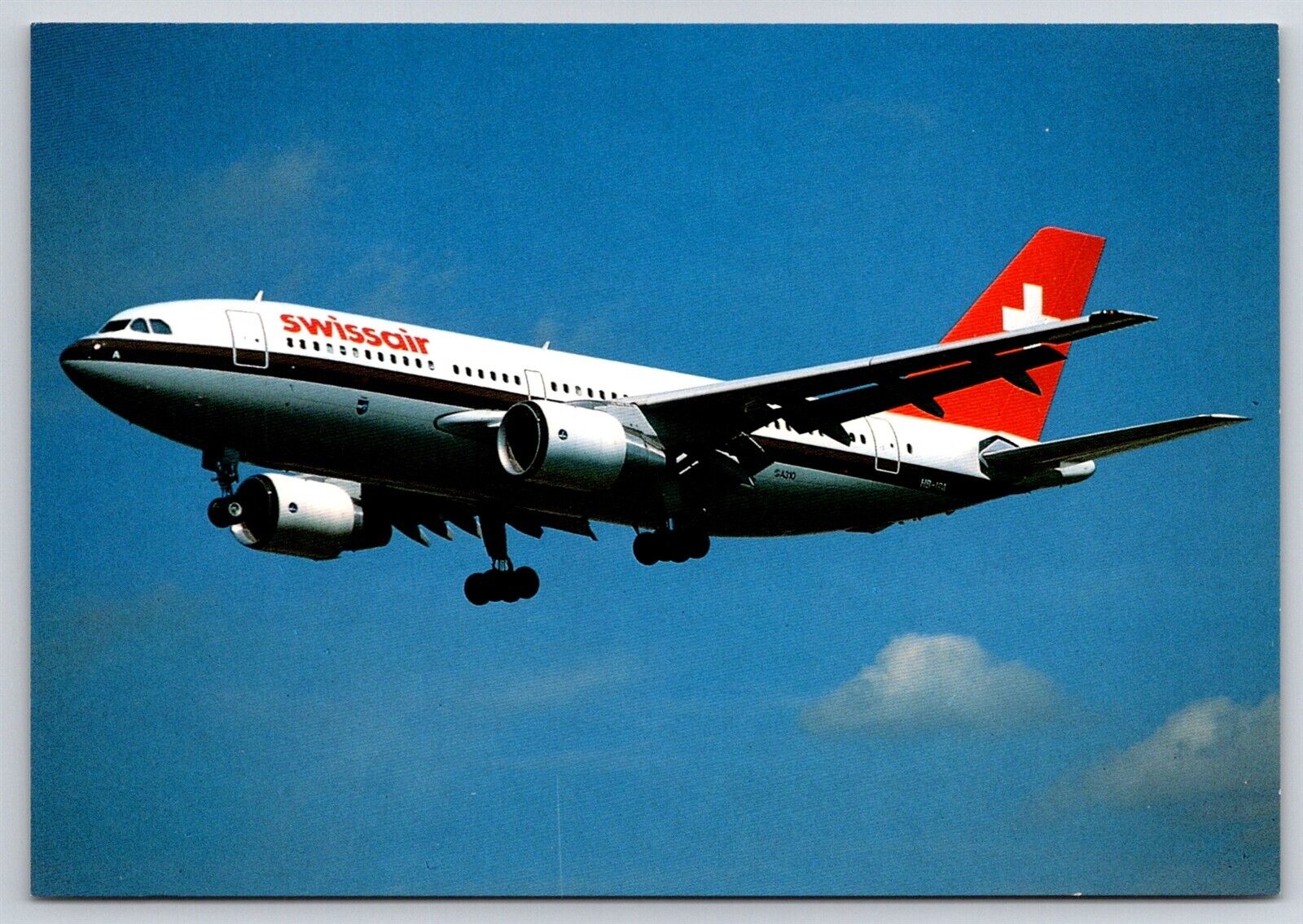 Airplane Postcard SwissAir Airways Airlines Airbus A-310-221 HB-IPA GG14