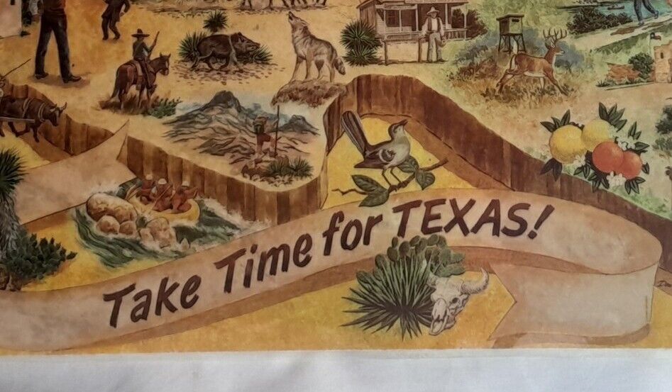 1984 Placemats \'Take Time For Texas\' Set Of 2 Centennial Vintage J&B Enterprise