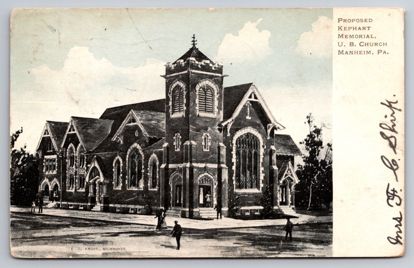 Proposed Kephart Memorial United Brethren Church Manheim Pennsylvania 1906 PC