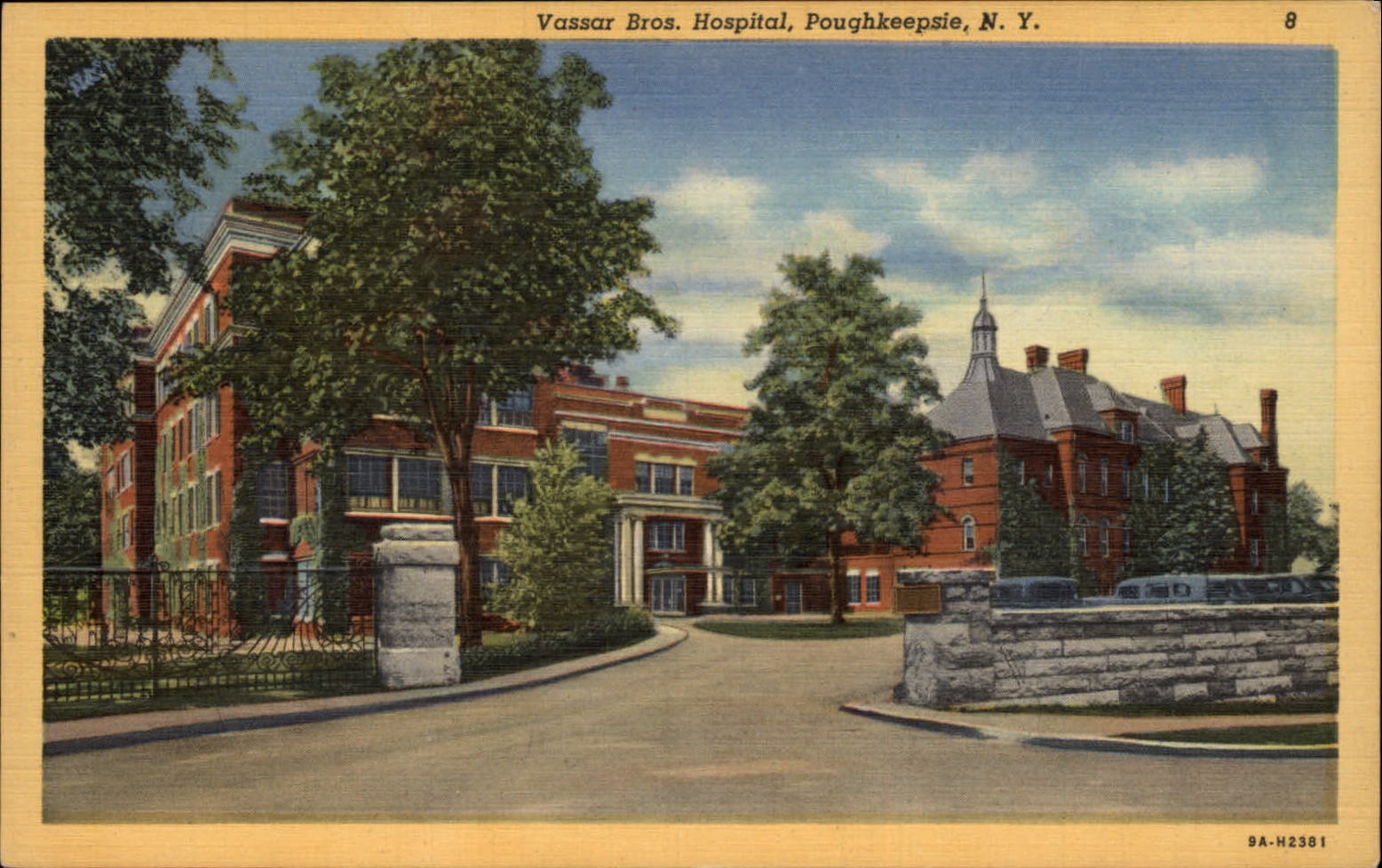 Vassar Brothers Hospital Poughkeepsie New York ~ postcard sku907