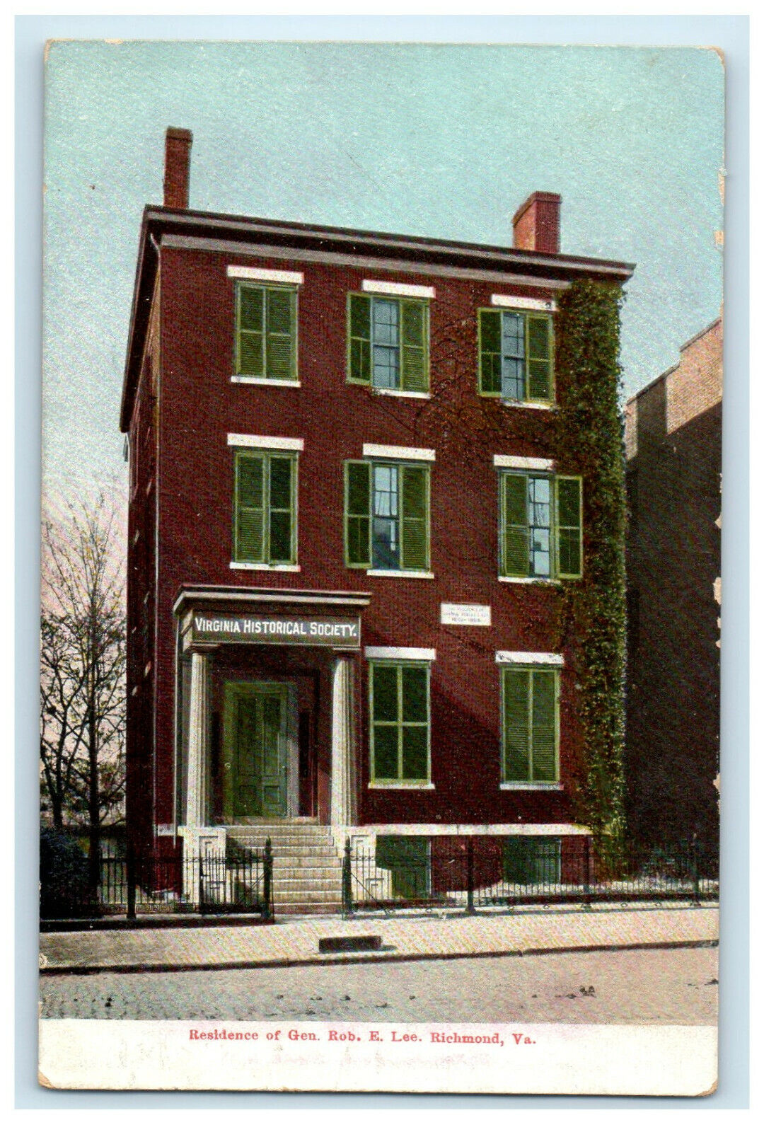 c1905s Residence of Gen Rob E Lee, Richmond, Virginia VA Political Postcard