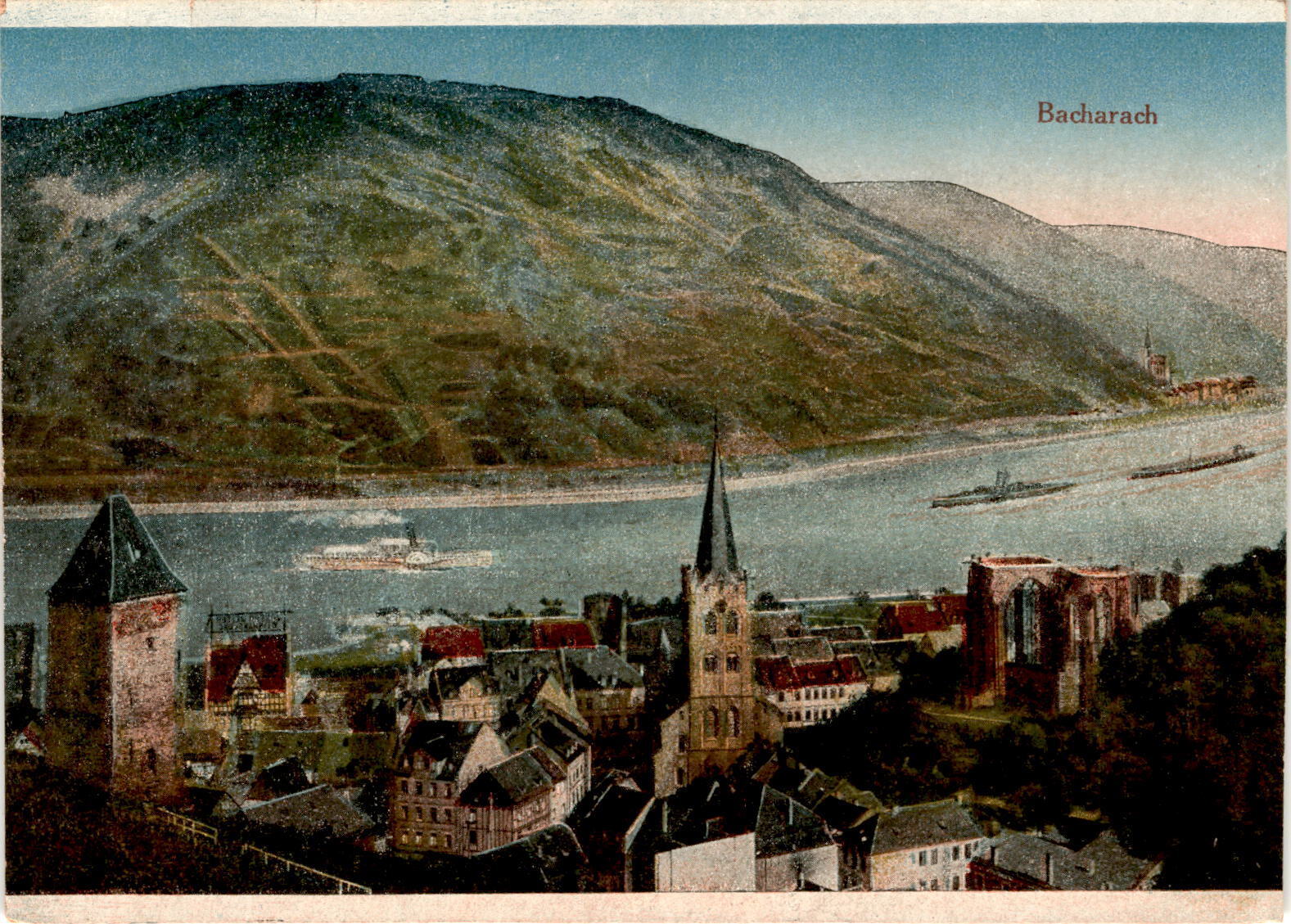 Vintage Postcard: Bacharach 7 - Famous People and Places
