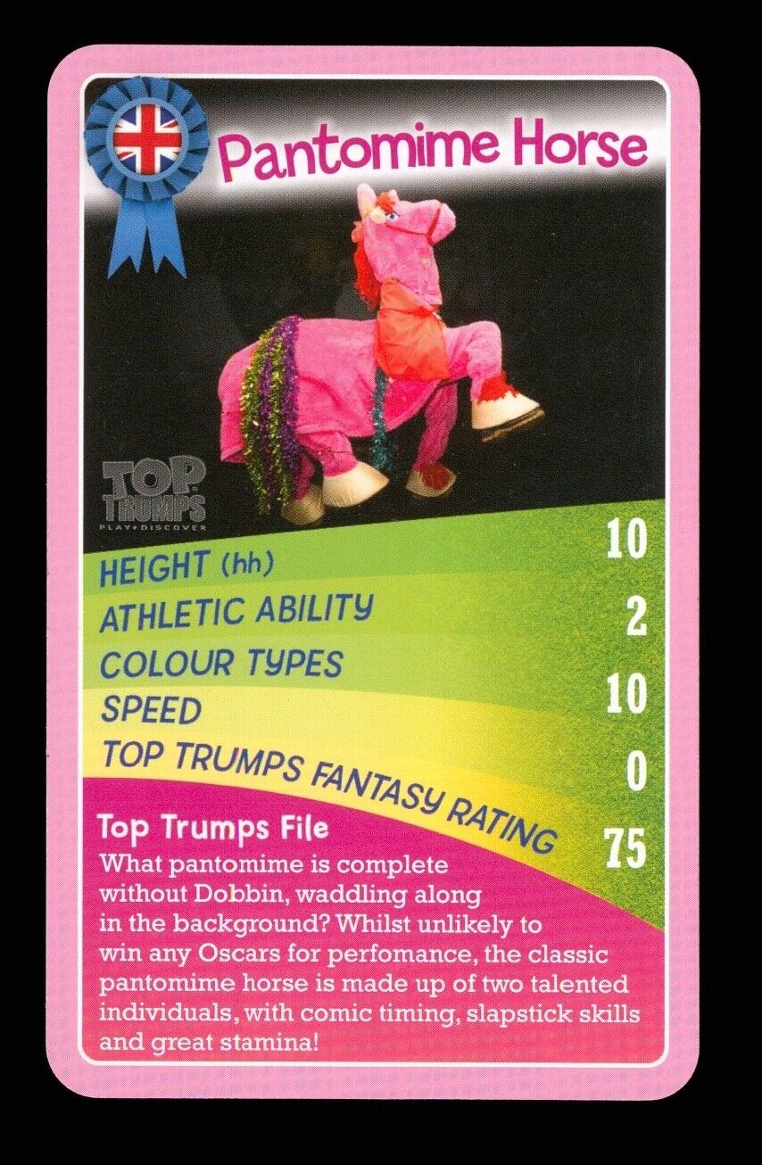 1 x card of – Pantomime Horse - theatre panto ≠ Q73