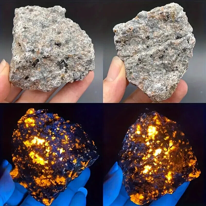 1pc Natural Flame Fire Stone, Mineral 3-5cm/1.18-1.97in Syenite UV Fluorescent