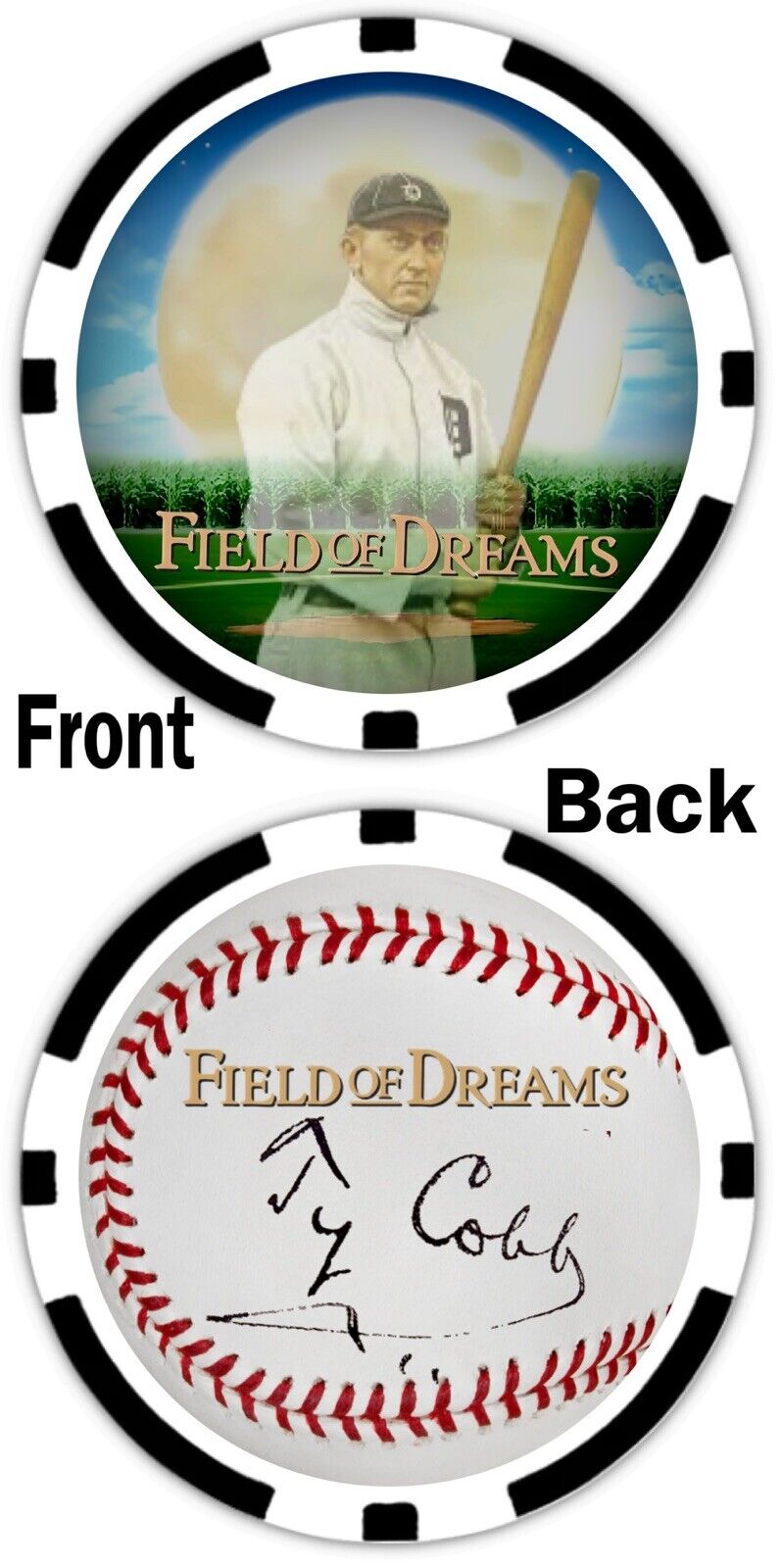 TY COBB - FIELD OF DREAMS - COMMEMORATIVE POKER CHIP ***SIGNED***