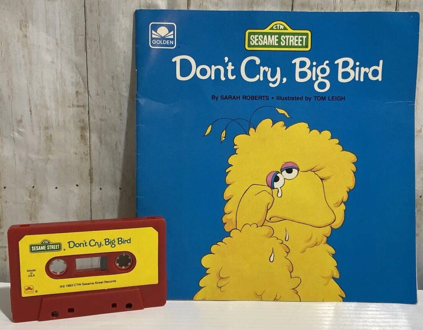 Vintage Sesame Street Don\'t Cry, Big Bird w/Cassette Tape 1983 ~ EUC