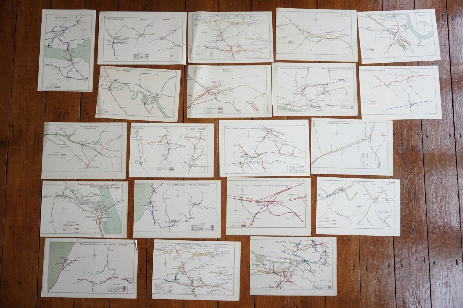 1904 - 1922 Railway Clearing House Junction Diagrams Map x20 Signals