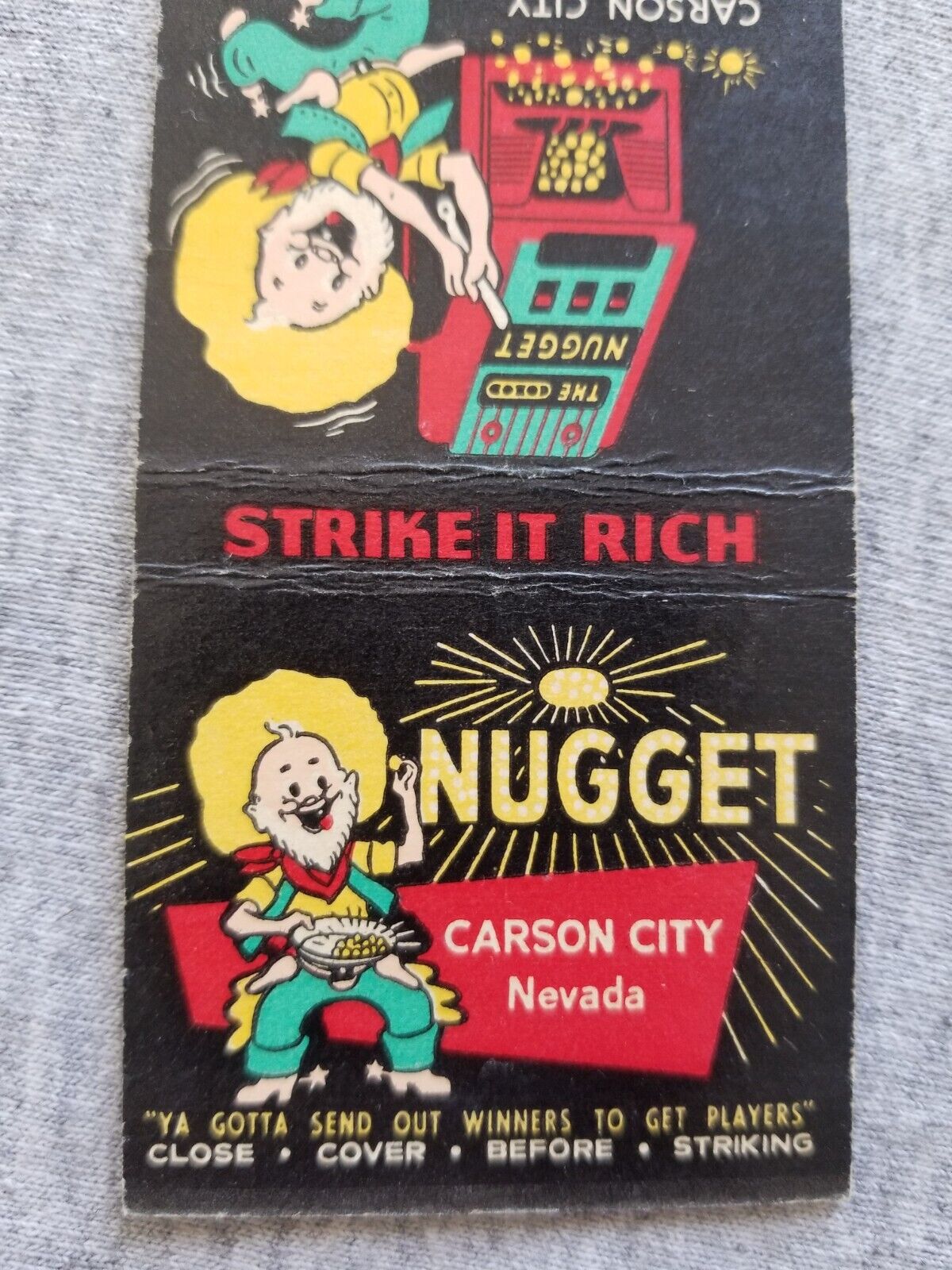 Vtg FS Matchbook Cover Carson City NV Nugget Casino Home Awful Awful Sandwich 