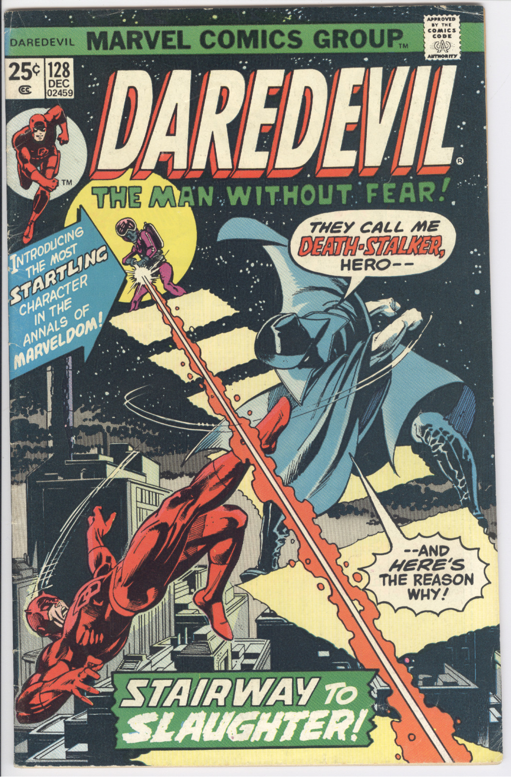 DAREDEVIL #128 MARVEL COMICS featuring stairway to slaughter G/VG or better