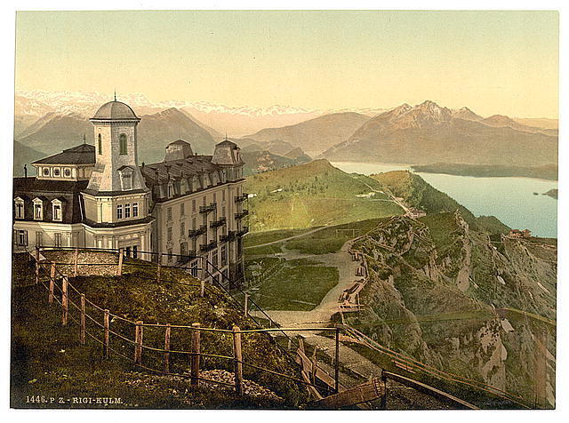 Hotel Rigi Kulm and the Alps Rigi Switzerland c1900 OLD PHOTO