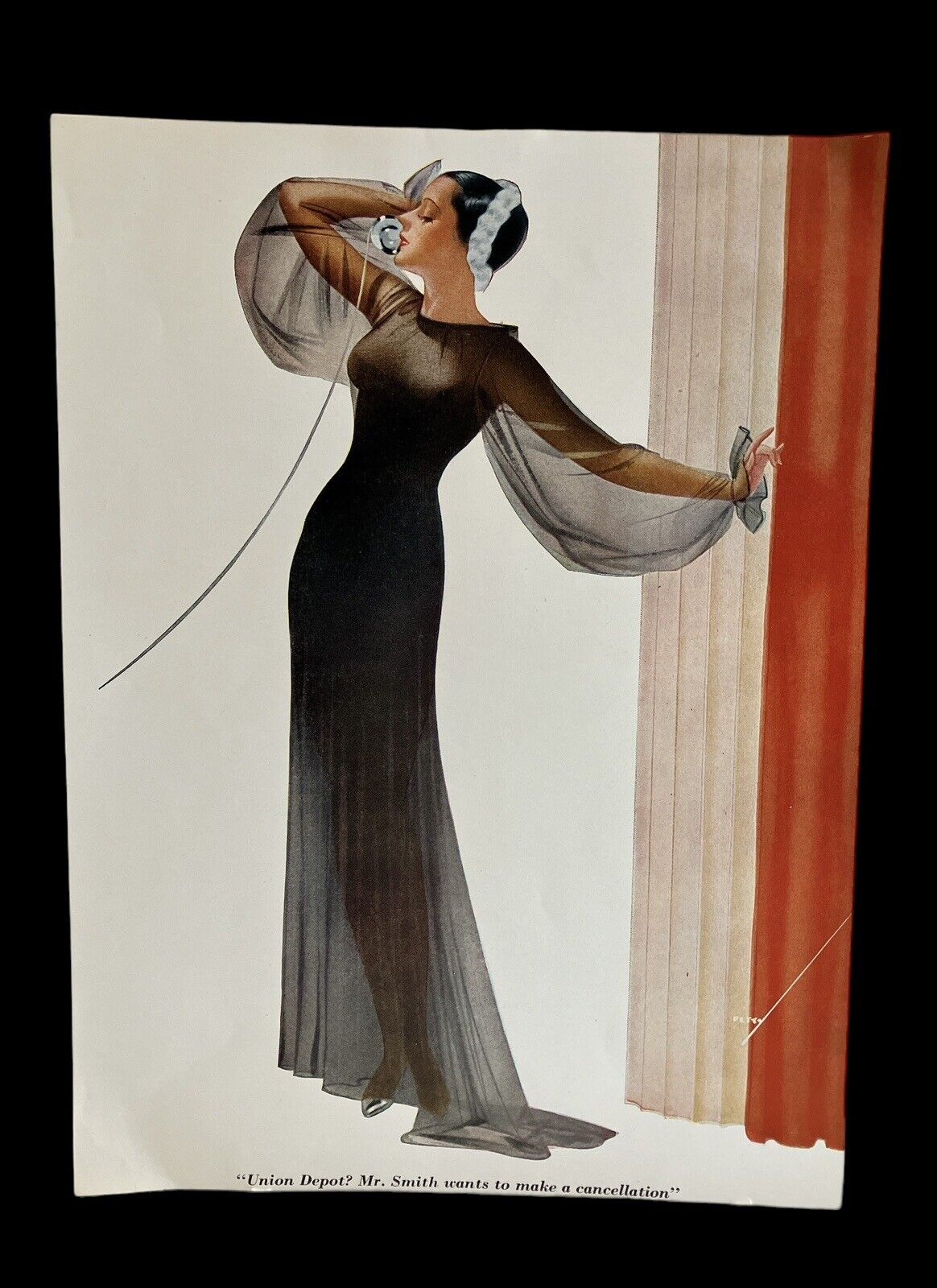 George Petty Pin Up Repro 1930s Art Deco Fashion Originally 1936 Esquire 8.5x11