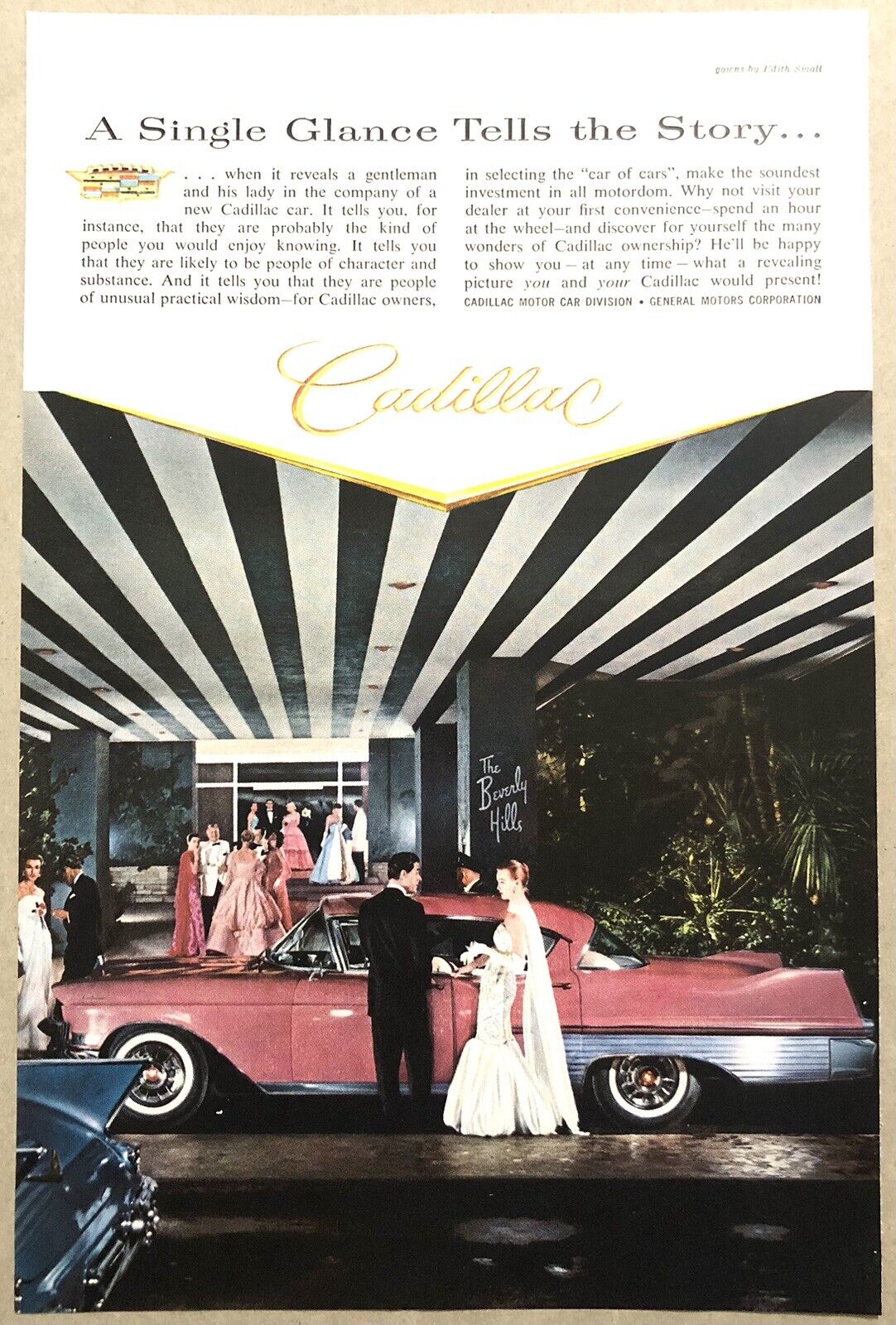 Vintage 1957 Original Print Advertisement Full Page - Cadillac Single Glance