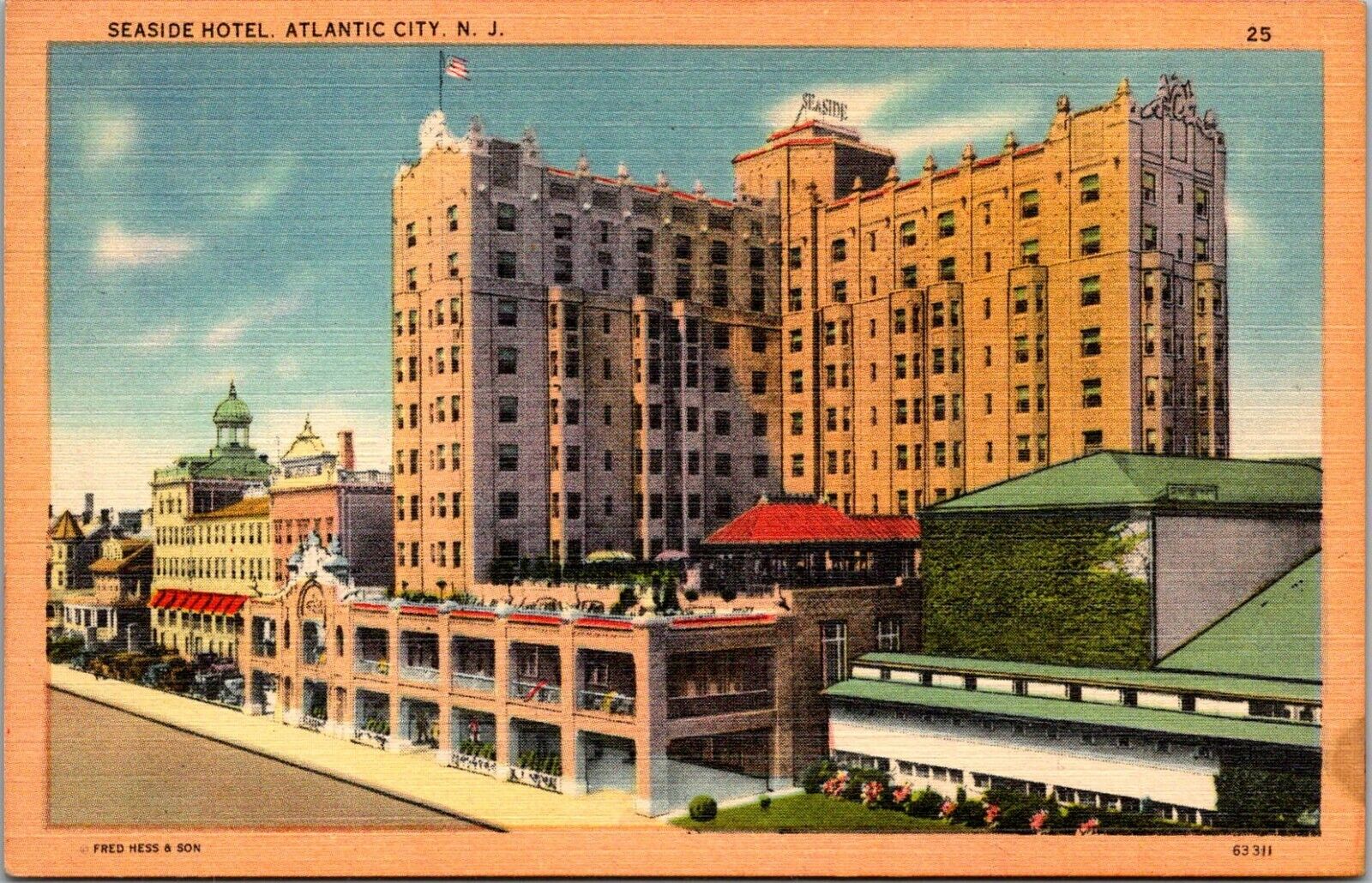Seaside Hotel Atlantic City NJ Vintage Postcard