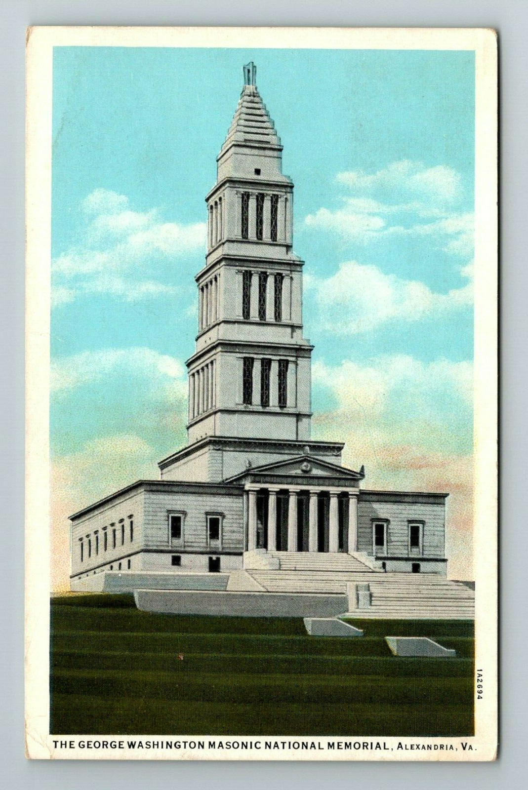 Alexandria VA-Virginia, George Washington\'s Masonic Memorial, Vintage Postcard