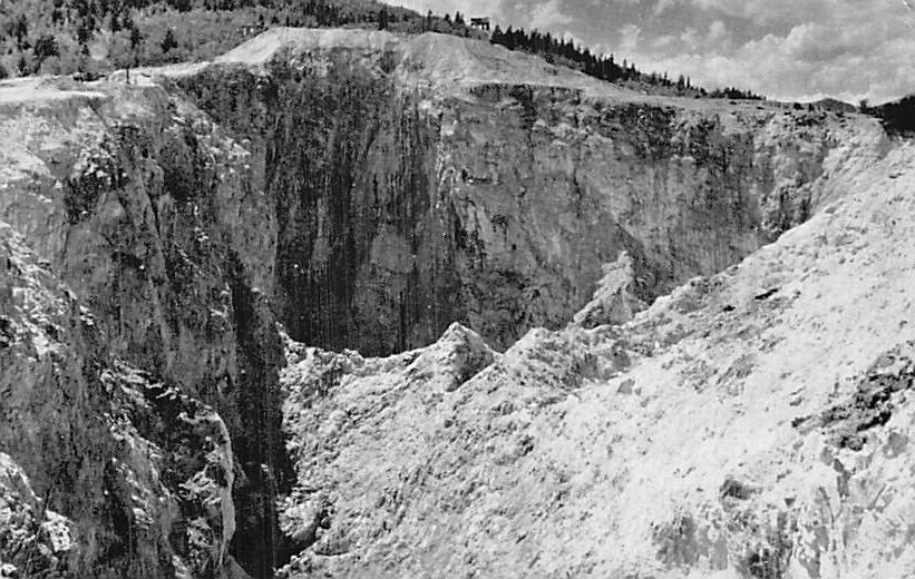 Postcard CO: Glory Hole, Mining Excavation, Central City, Colorado, 1950\'s, B&W