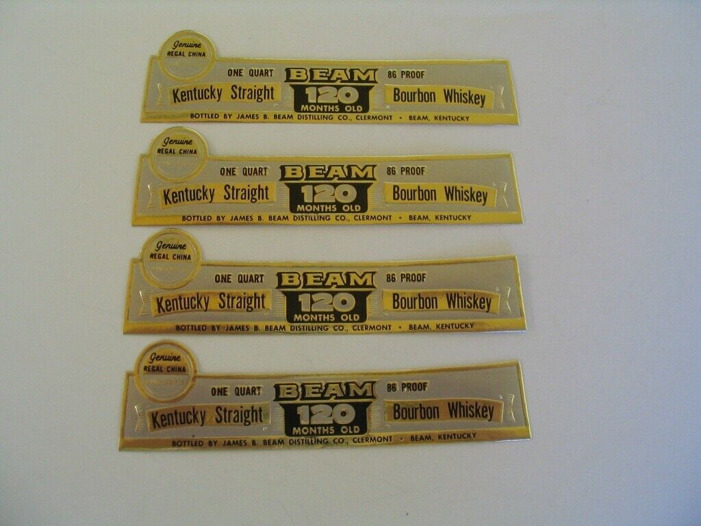 FOUR VTG 1970's JIM BEAM La SUPER DOME, NEW MEXICO, MANY OTHERS DECANTER LABELS