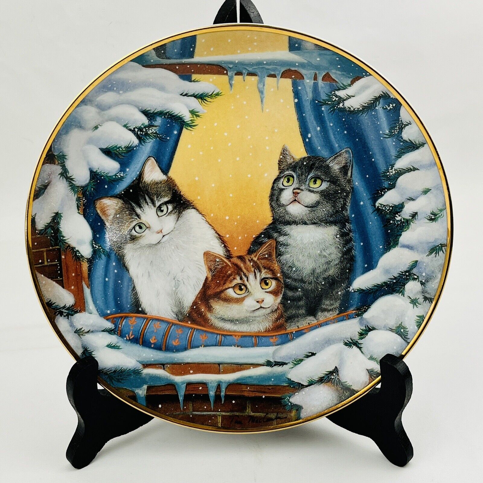 Furry Flurry Countryside Cats Collector Plate Franklin Mint Turi MacCombie