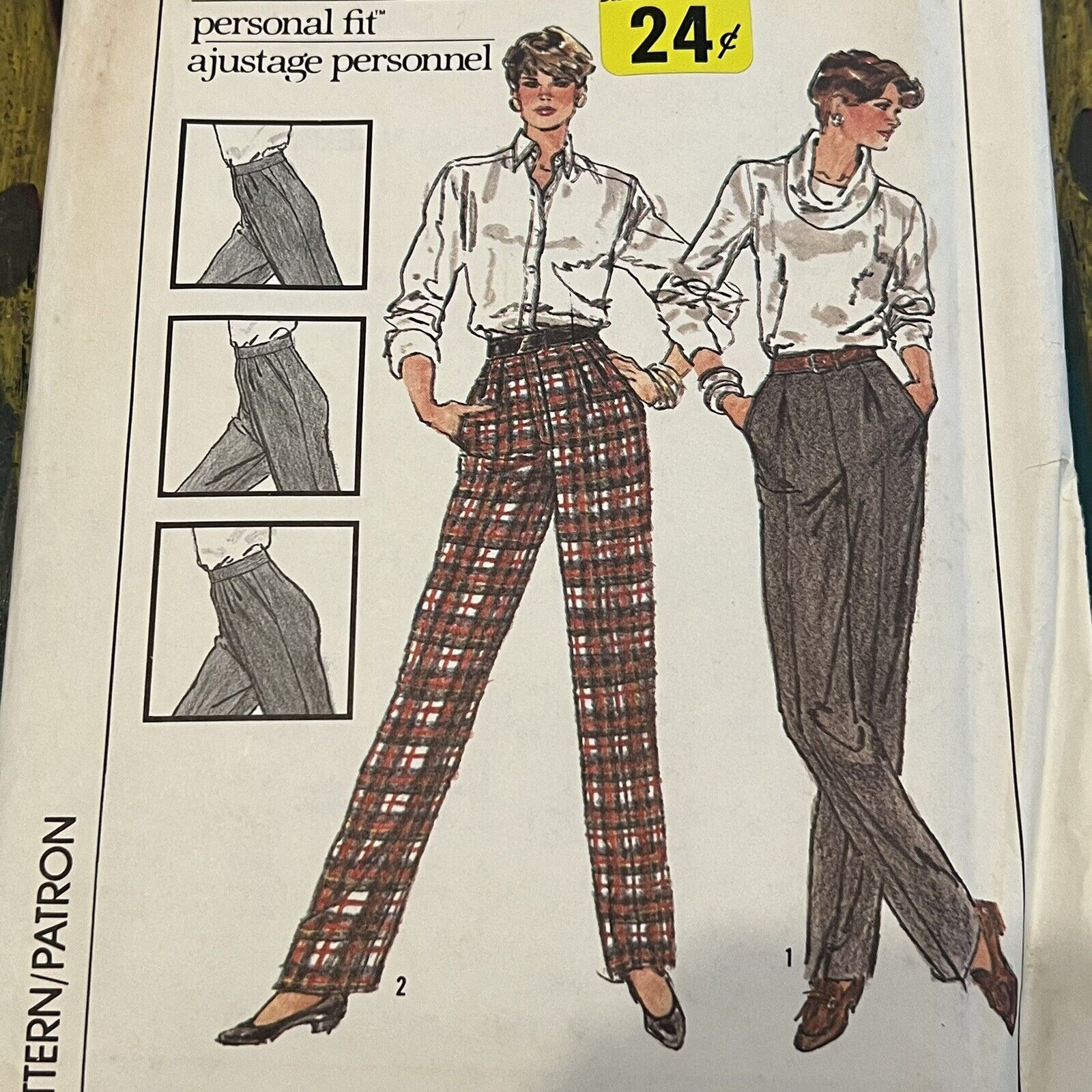 Vintage 1980s Simplicity 7584 Front Pleat Pants Sewing Pattern 16 Waist 30 UNCUT