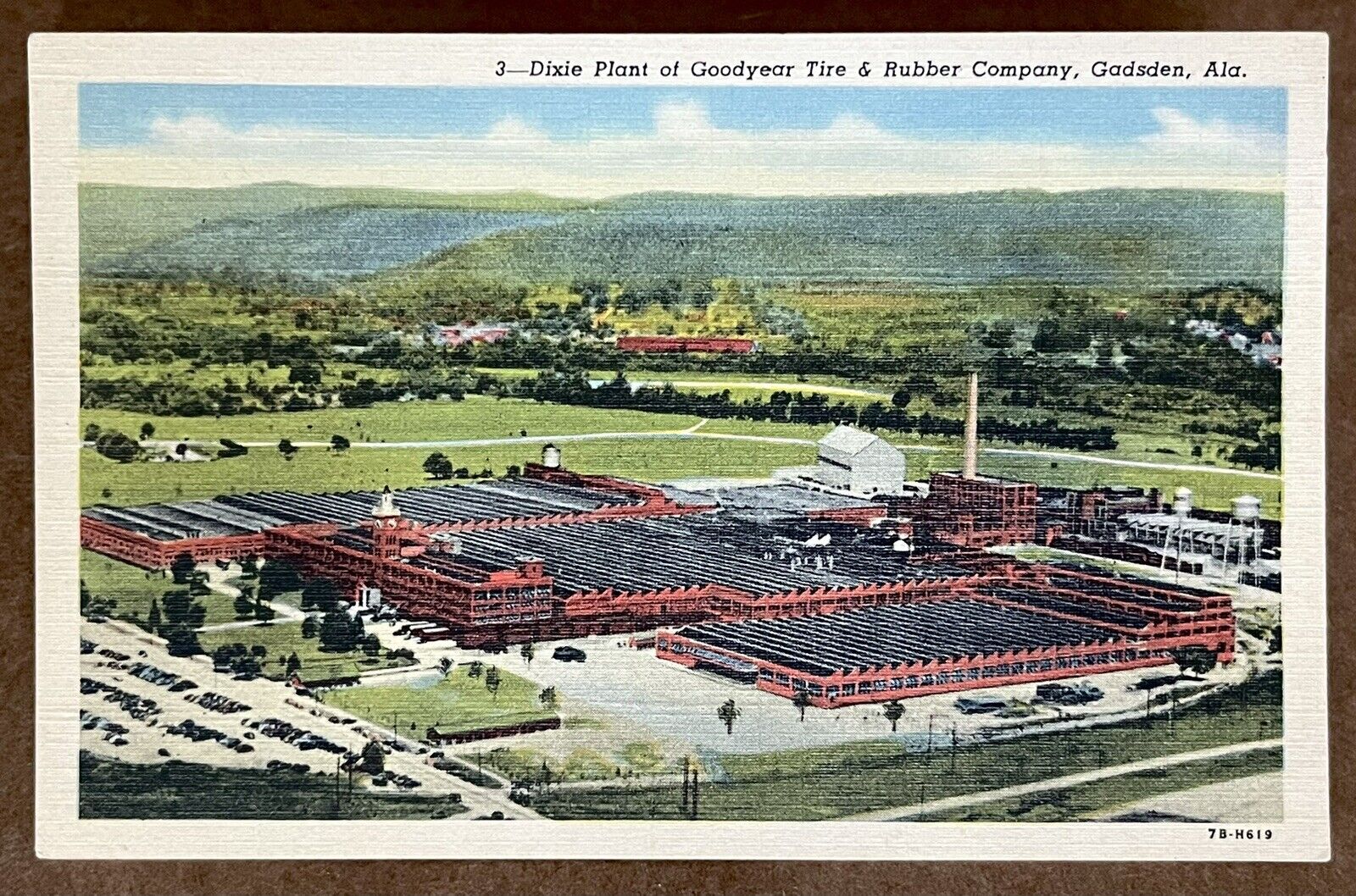 Vintage Postcard 1940s DIXIE PLANT GOODYEAR TIRE & RUBBER CO. Gadsden, Alabama