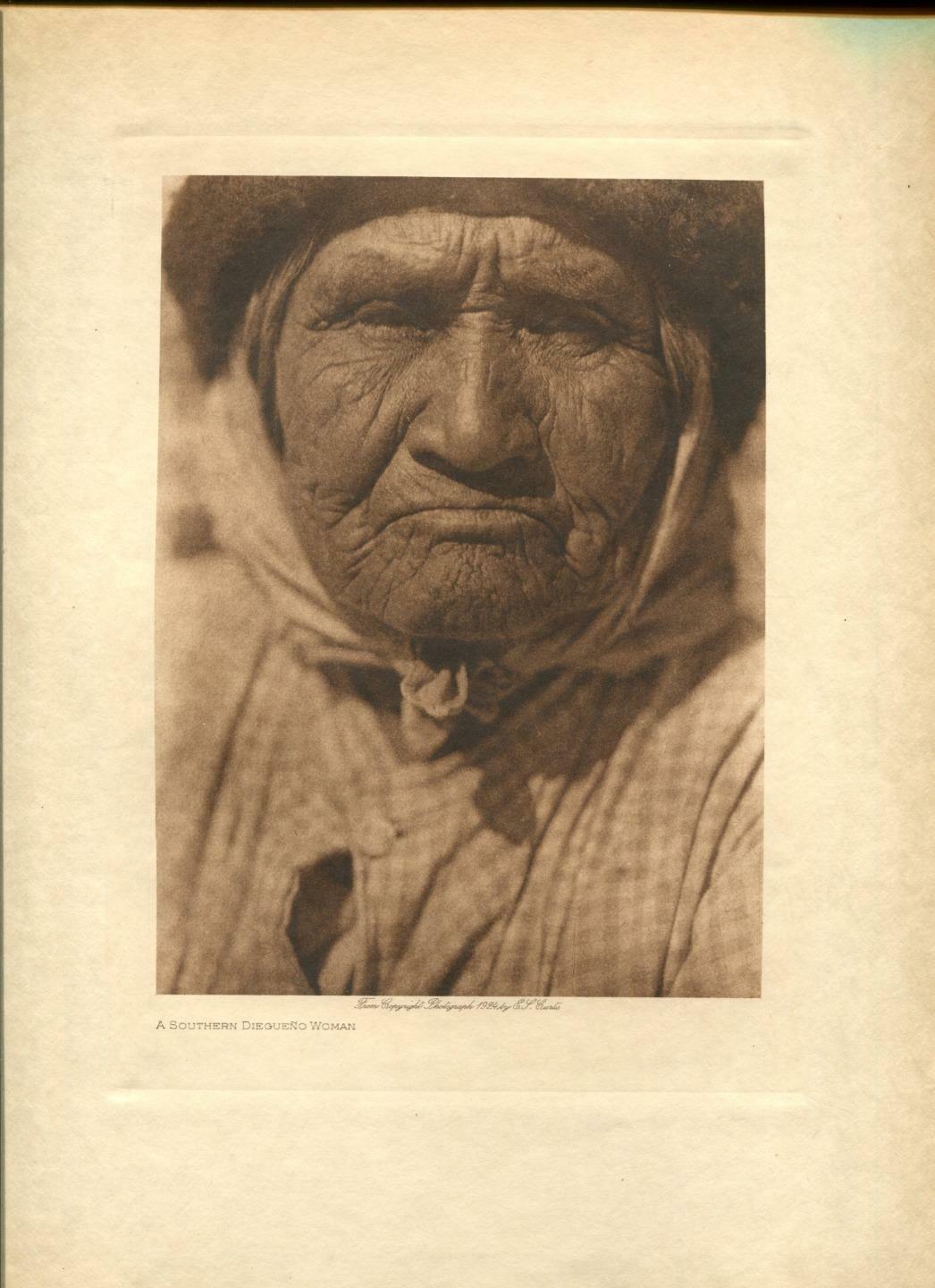 1924 Original Photogravure | Southern Diegueno Woman  | Curtis | 5 1/2 x 7 1/2