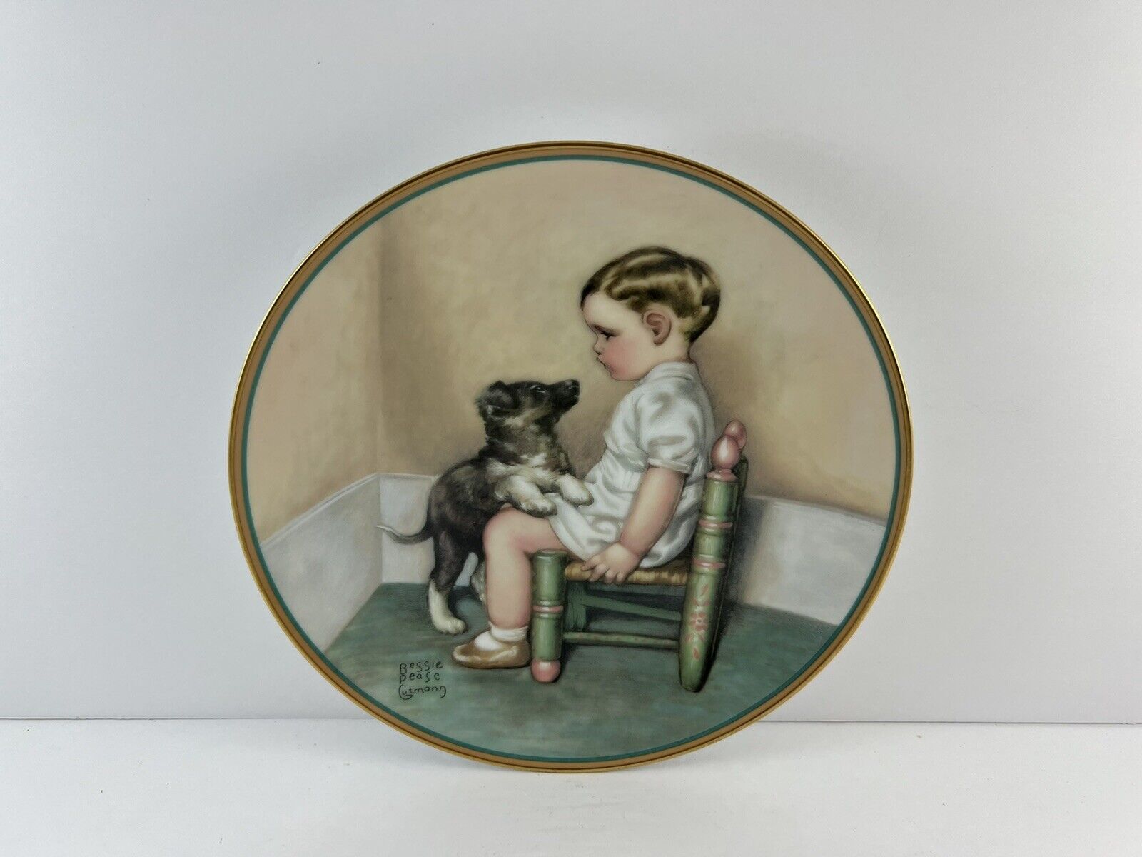 Vintage Bessie Pease Gutmann Collector Plate 1986 Sympathy Childs Best Friend