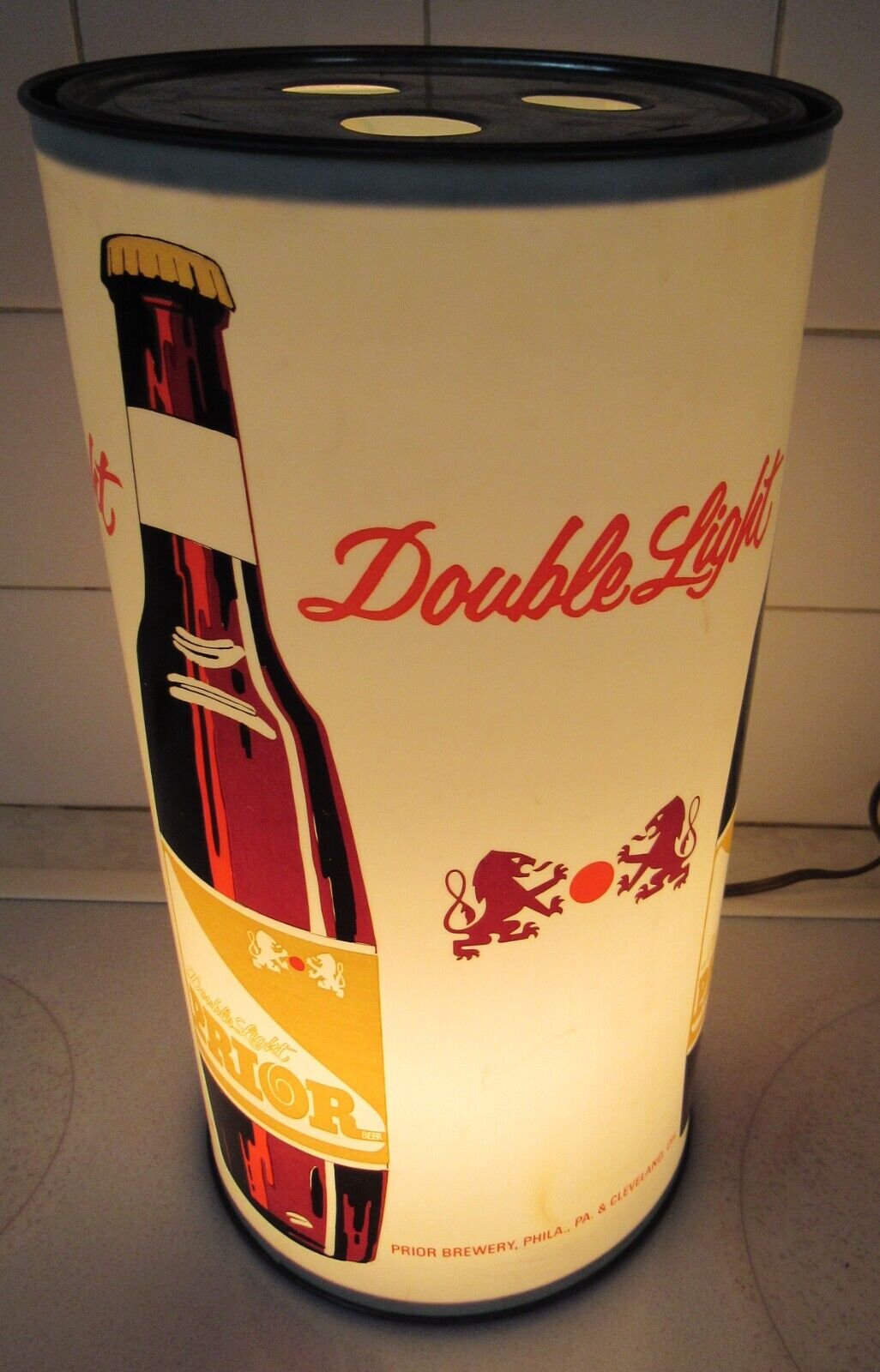 Old Prior Double Light Beer Vintage Light Up Sign Philadelphia PA Cleveland OH