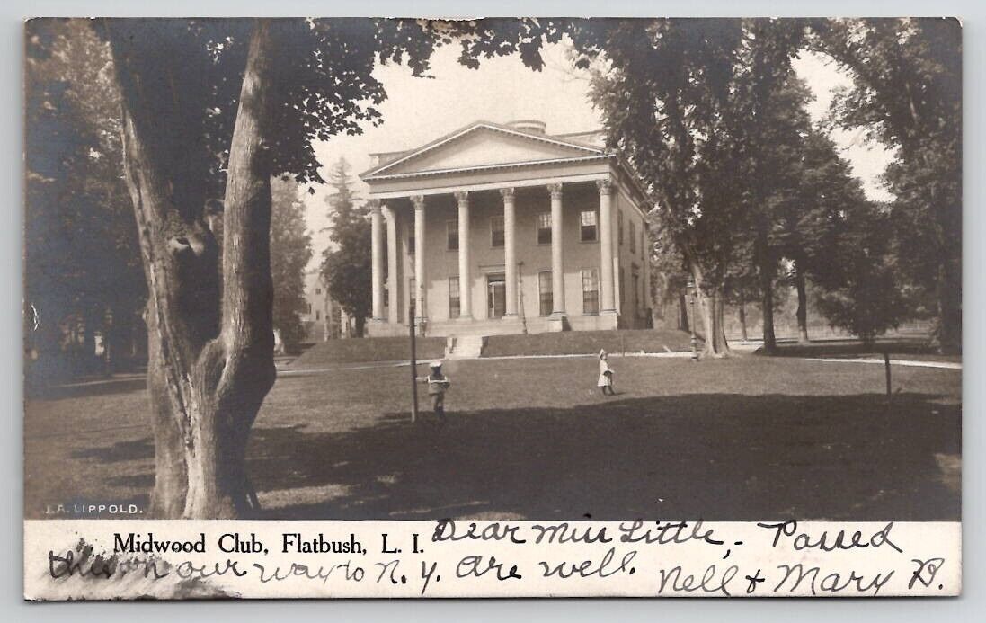 Flatbush Long Island NY RPPC Midwood Club Mansion 1905 Ridgway PA Postcard AA3