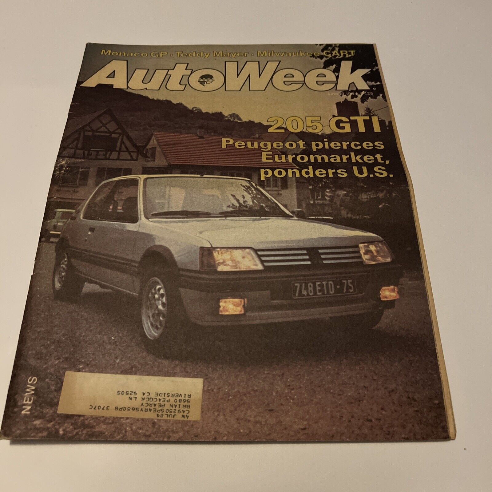 AutoWeek News June 18, 1984- 250 GTI Peugeot