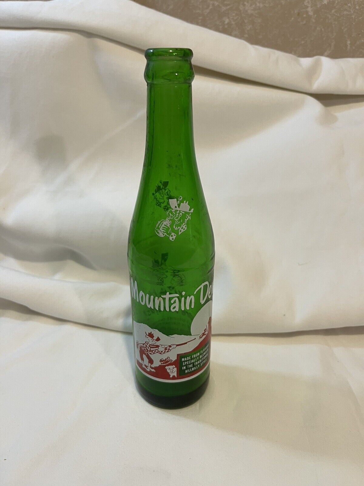 Vintage Mountain Dew Bottle Old Advertisement Logo