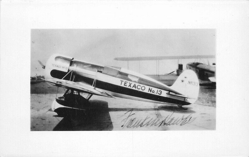 1930s Texaco Aircraft Franklin Dawes aviation RPPC Photo Postcard 22-10886