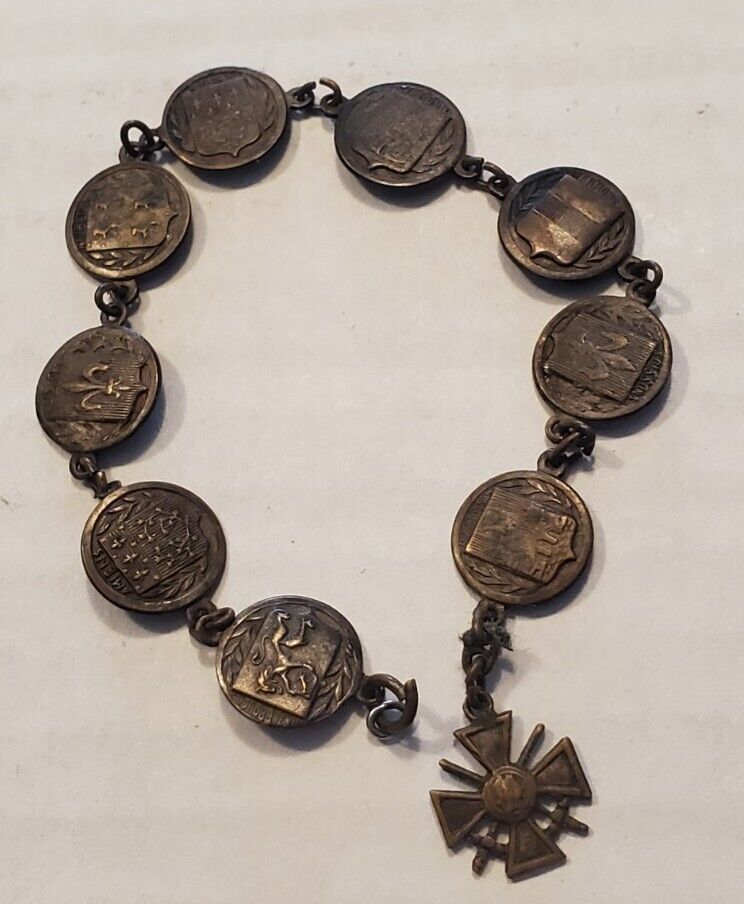 1919 Soldier's Sweetheart Bracelet from World War 1 medals/badges/coat of arms