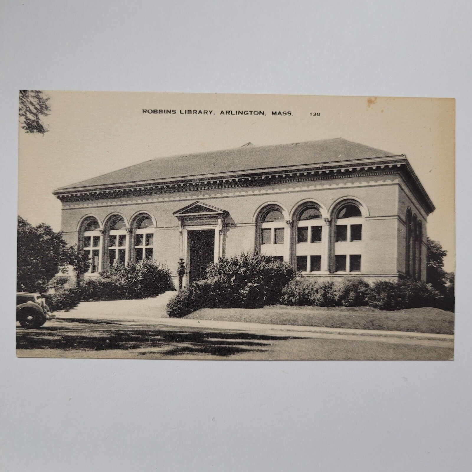 Robbins Public Library Arlington Massachusetts Mass Vintage Postcard Street View