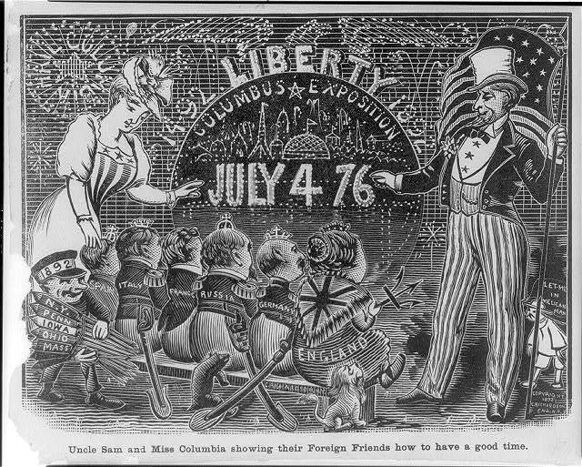 Uncle Sam,Miss Columbia,Foreign Friends,Have a Good Time,Liberty,July 4th