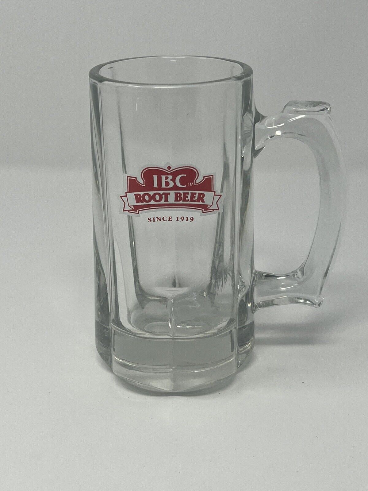 IBC Root Beer Mug Since 1919 Glass Very Heavy 10 oz. Vintage D Handle
