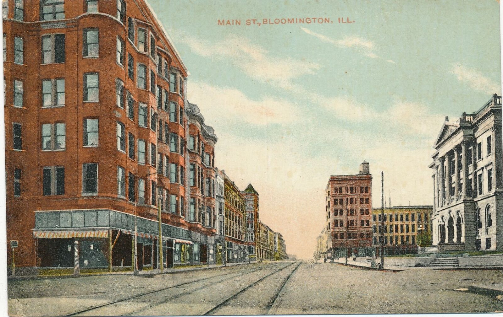 BLOOMINGTON IL - Main Street Postcard