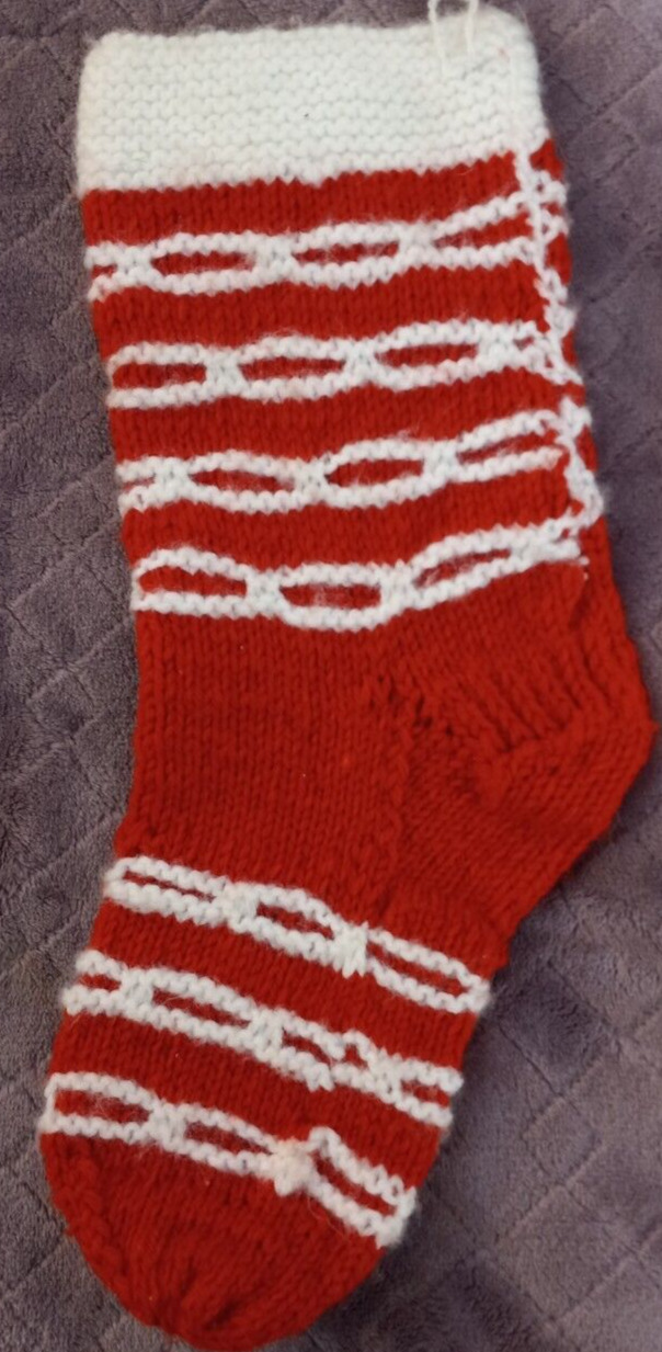 Handmade Knitted Red/White 15\