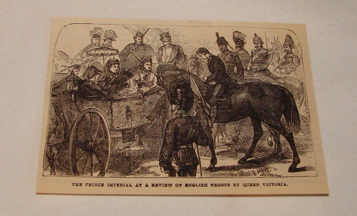 1879 magazine engraving ~ NAPOLEON IV AT REVIEW of English Troops