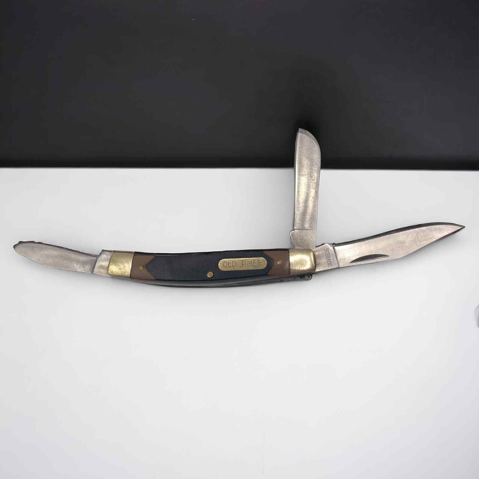 Brown SCHRADE Old Timer 3 Blade Folding Pocketknife, Model 340T
