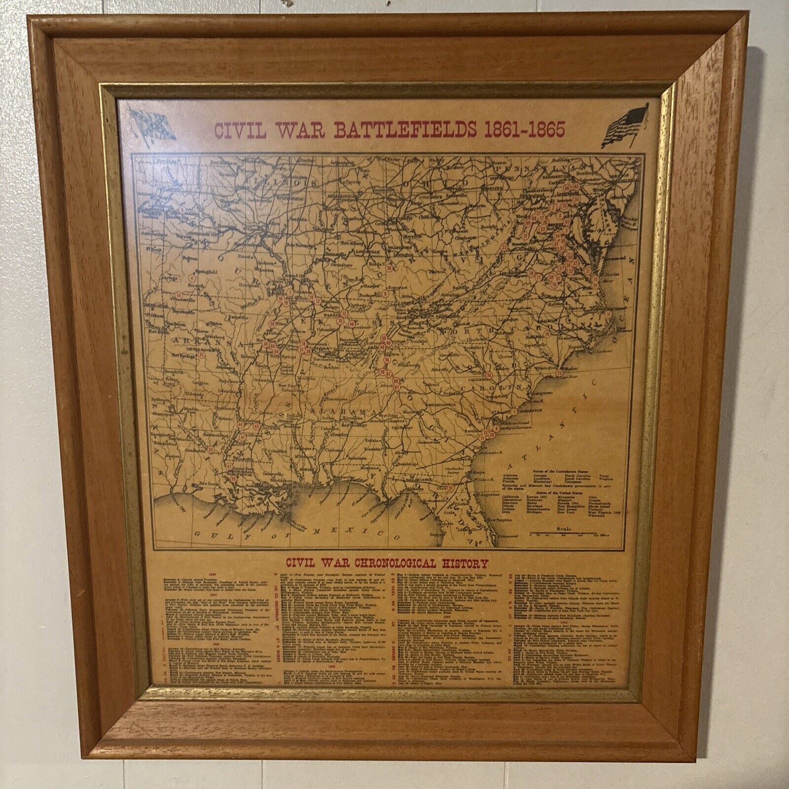 Civil War Battlefields 1861-1865 Map