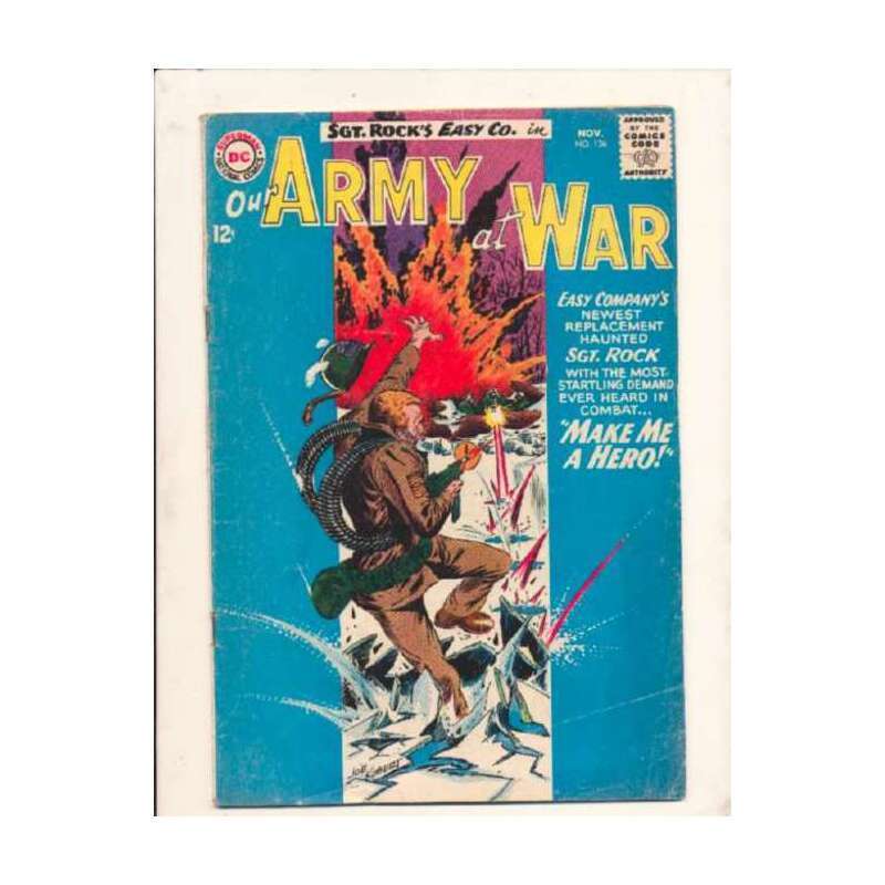 Our Army at War #136  - 1952 series DC comics Good+ Full description below [d|