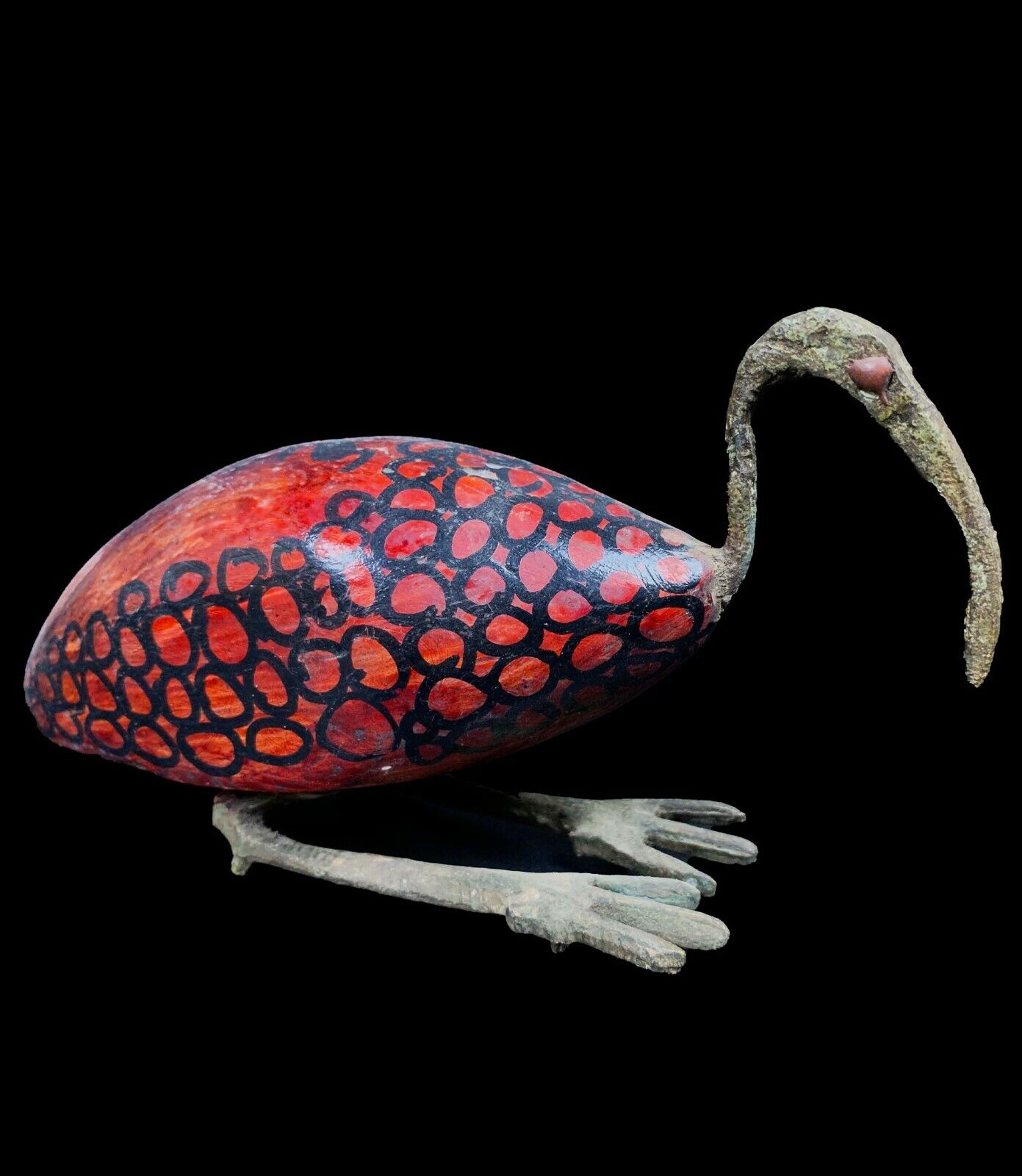 Marvelous Bird IBIS god of knowledge (THOTH) made from wood and Bronze