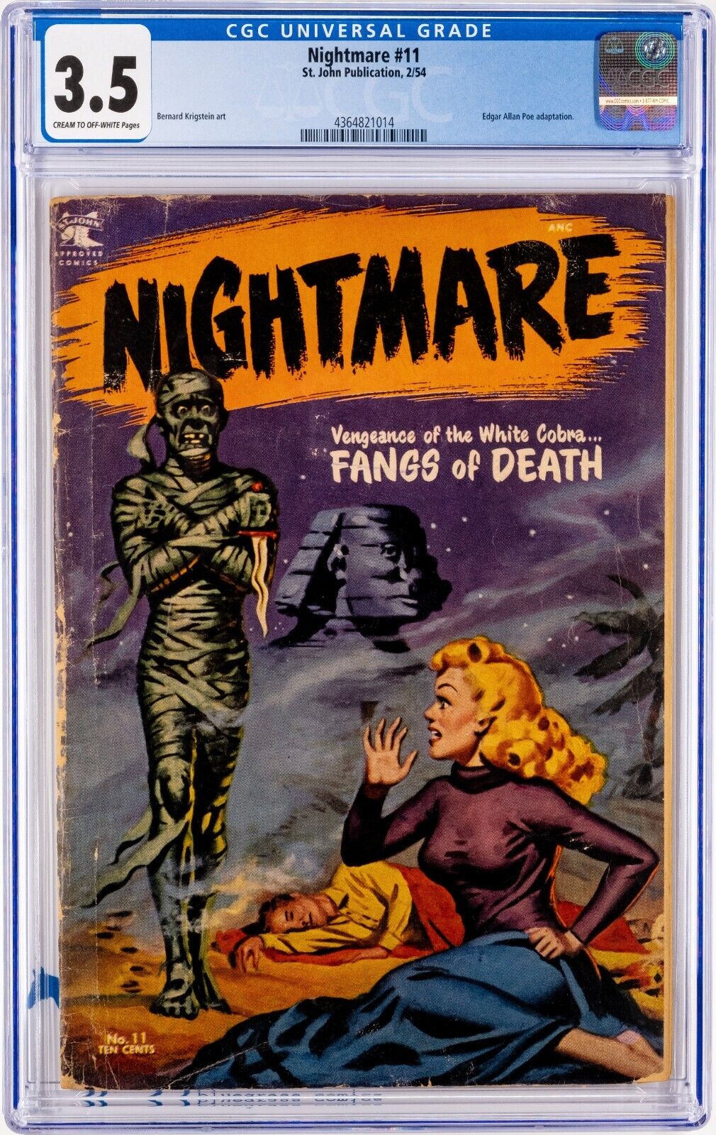 Nightmare #11 - Pre-Code Horror Edgar Allan Poe Adaptation RARE - CGC 3.5