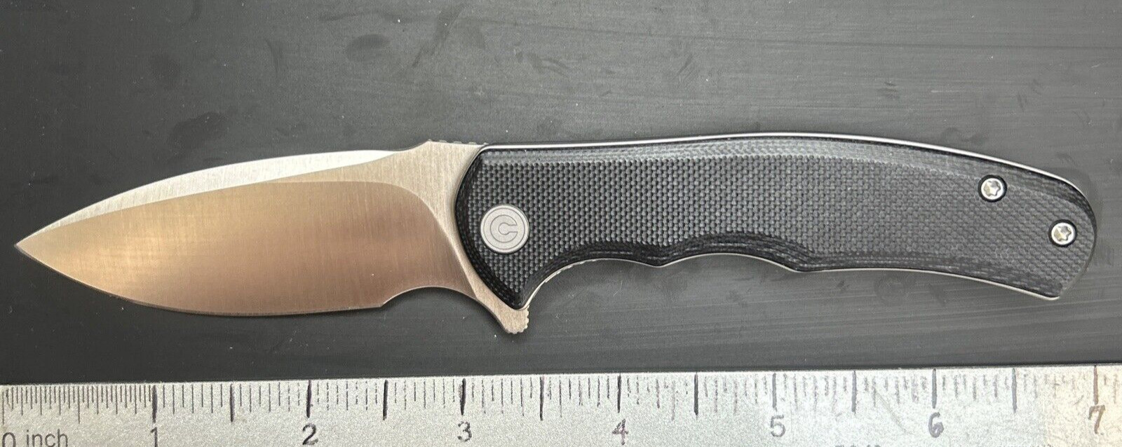 Civivi Mini Praxis Pocketknife BLK G10 Plain Edge Satin D2 Blade Great USED