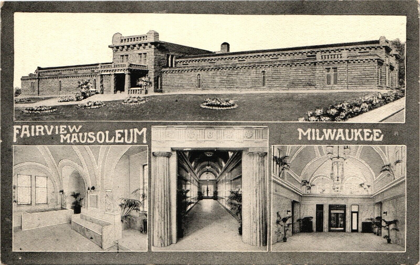 FAIRVIEW MAUSOLEUM MILWAUKEE WISCONSIN WI antique picture postcard c1910 ~RARE