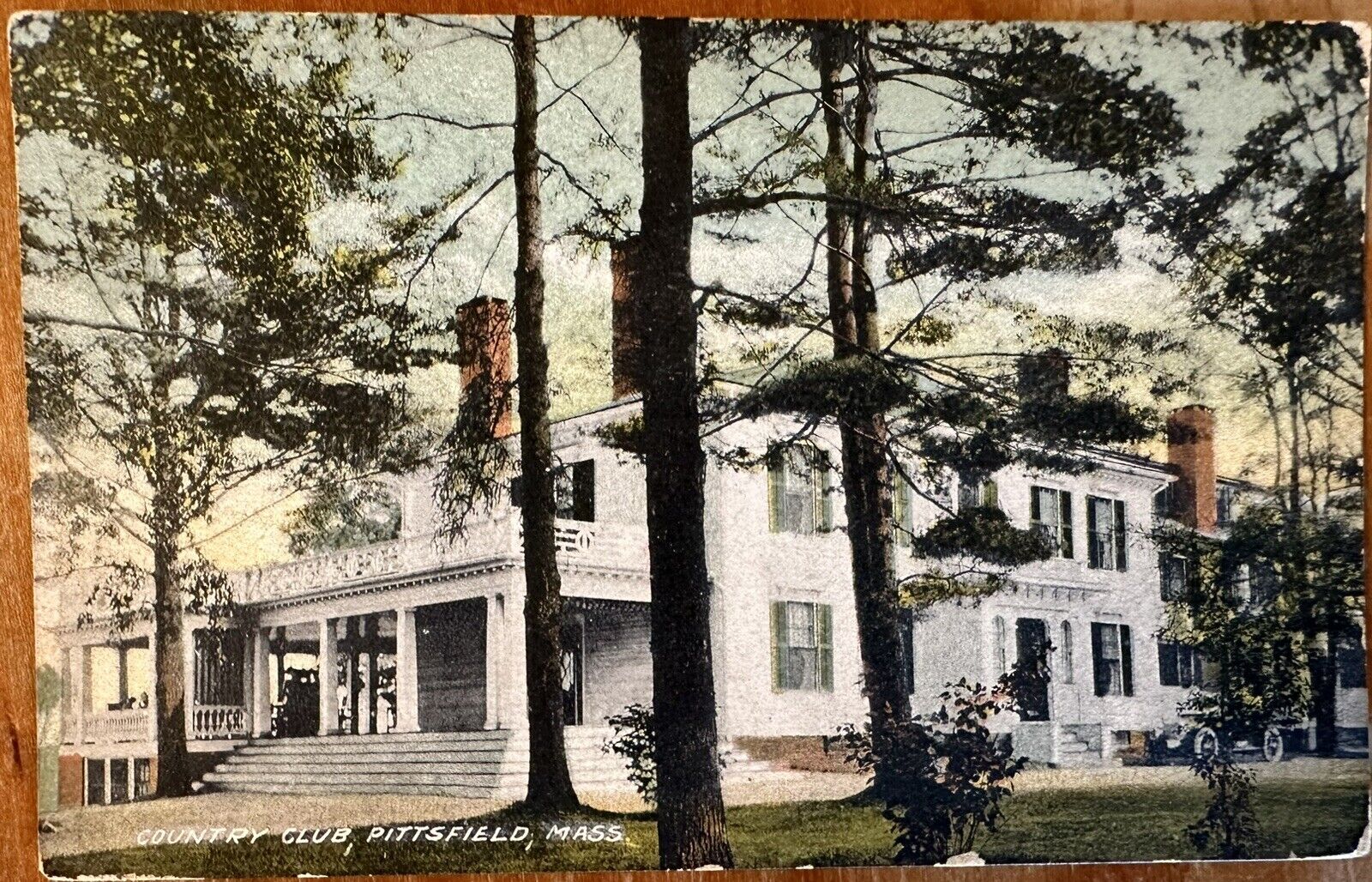 Colored RPPC 1914 Postcard Country Club Pittsfield MA Massachusetts Real Photo