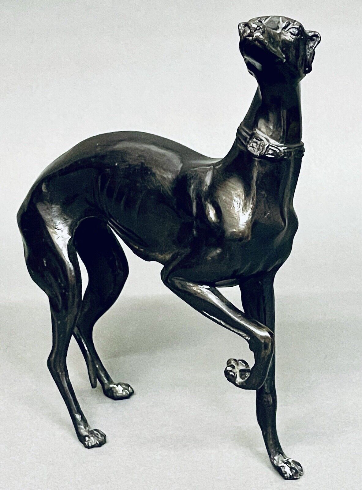 Fabulous Vintage Large Size of Whippet Italian Greyhound Bronze Figurine